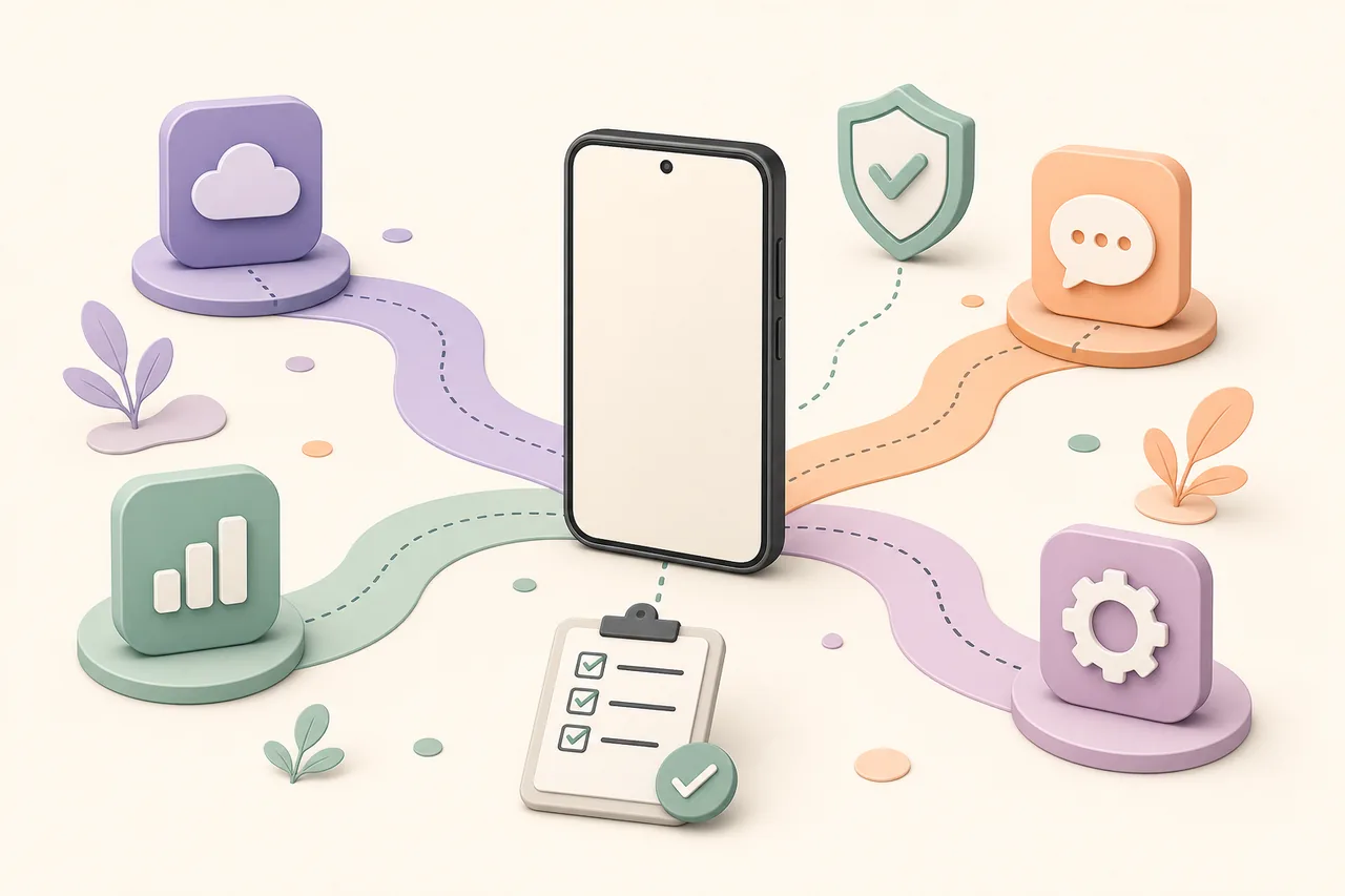 Editorial illustration of several paths for choosing an app like Honista