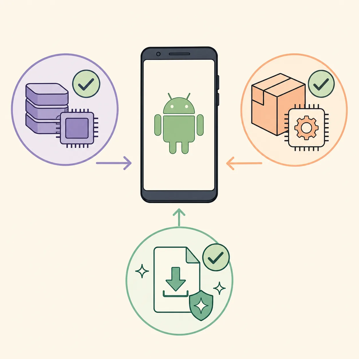 Editorial diagram of storage architecture and package checks
